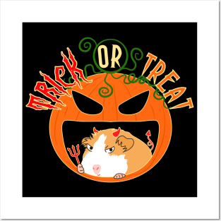 Guinea Pig Halloween Trick or Treat Posters and Art